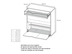 Zapatero Kolmio 85 x 87 x 33 cm, cuerpo en blanco mate, frentes en Burdeos de alto brillo | Amplia selección de colores