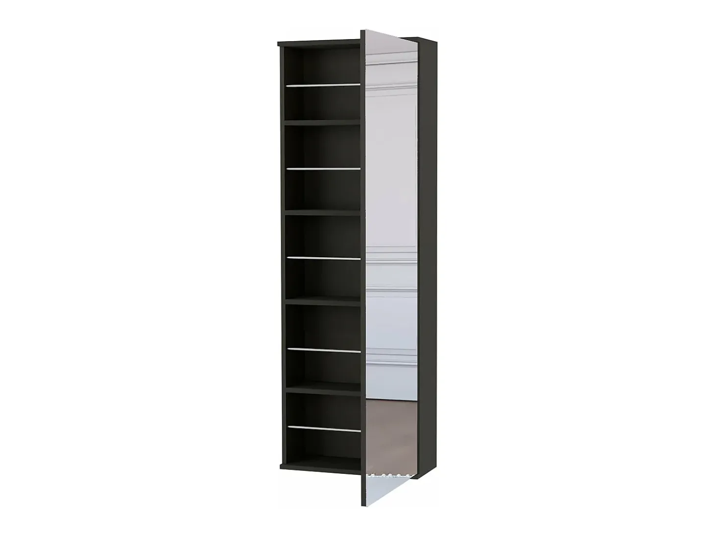 Zapatero Leto Montable en Pared con Espejo, Estilo Moderno y con Espacio , 137.92 cm X 46.99 cm X 20.57 cm , Negro