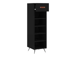 Zapatero madera de ingeniería negro 30x35x105 cm ES394665