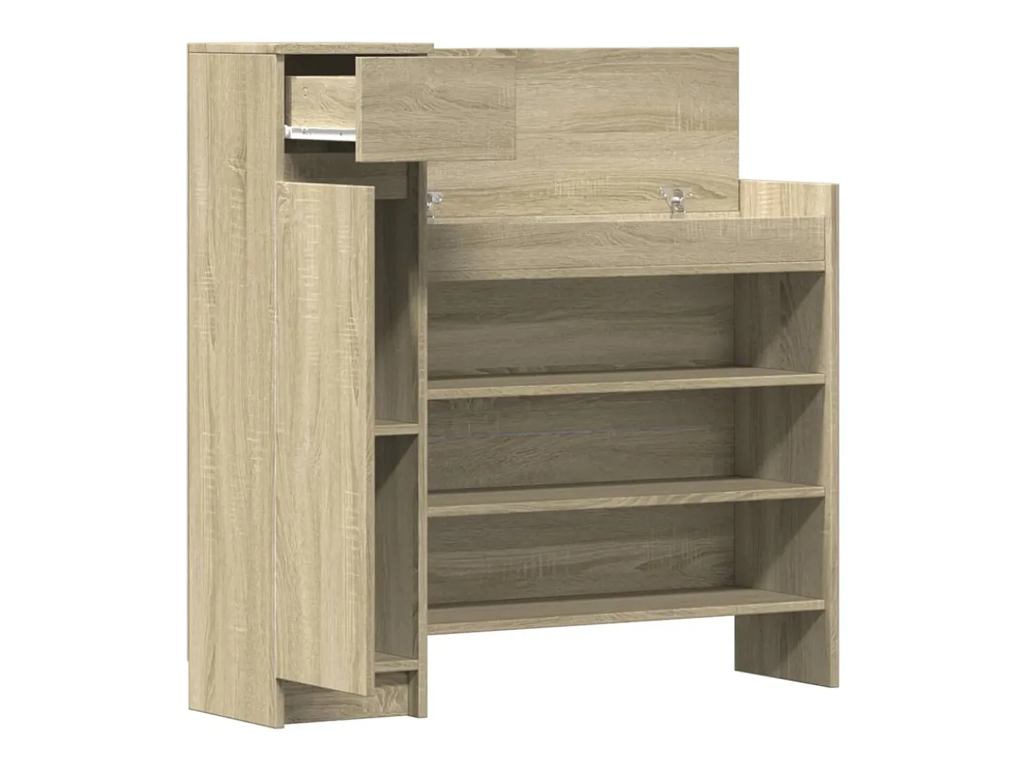 Zapatero madera de ingeniería roble Sonoma 100,5x28x100 cm ES539269