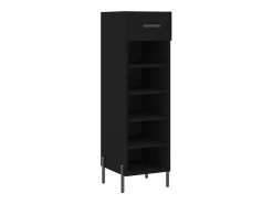 Zapatero madera de ingeniería negro 30x35x105 cm ES496323