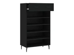 Zapatero madera de ingeniería negro 60x35x105 cm ES515503