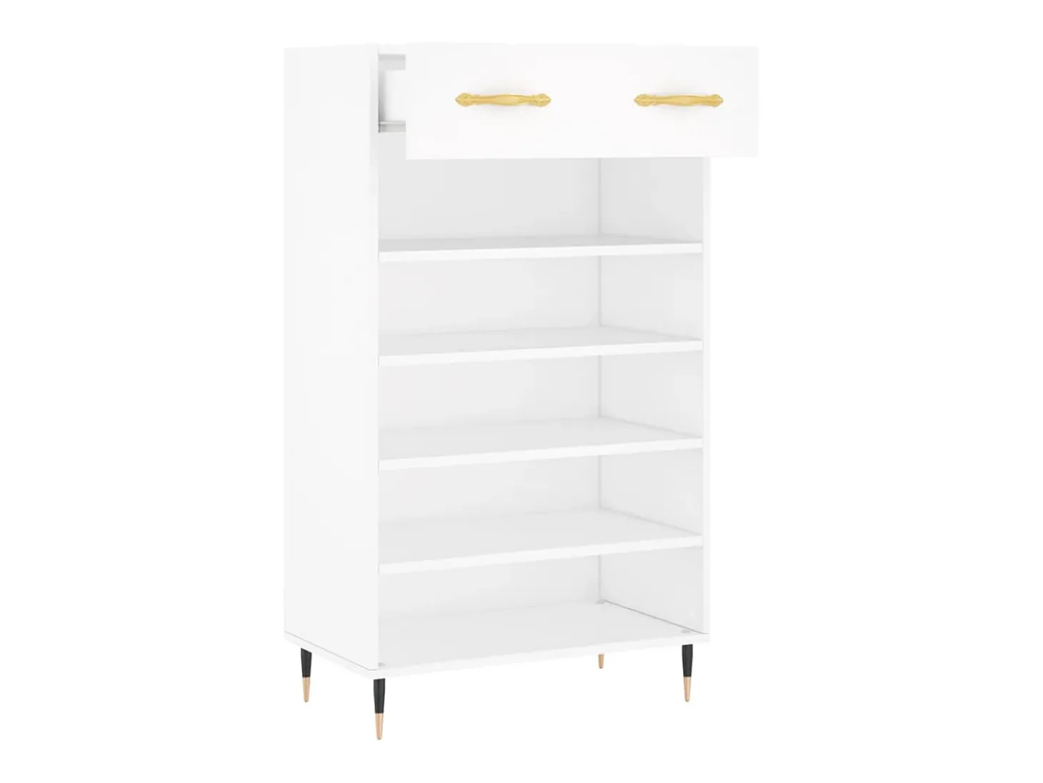 Zapatero madera de ingeniería blanco 60x35x105 cm ES866482