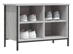 Zapatero madera de ingeniería gris Sonoma 69x35x50 cm ES715904
