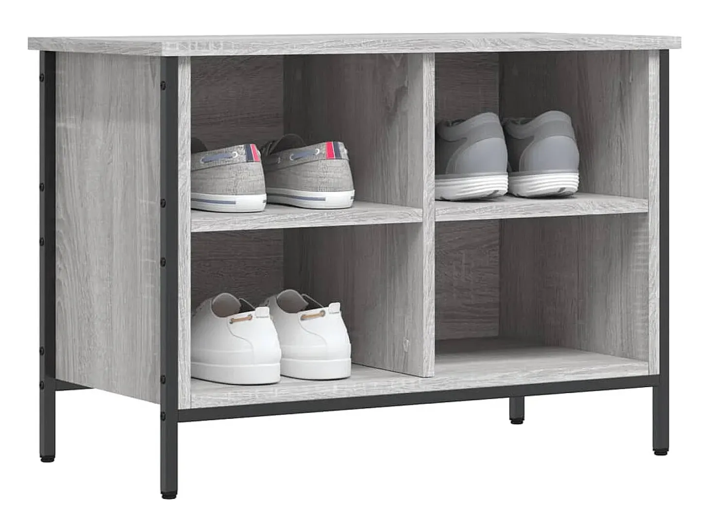 Zapatero madera de ingeniería gris Sonoma 69x35x50 cm ES715904