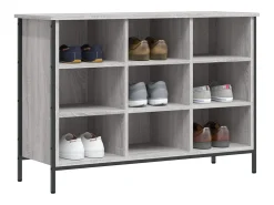Zapatero madera de ingeniería gris Sonoma 100x35x70 cm ES698476