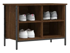 Zapatero madera de ingeniería marrón roble 69x35x50 cm ES574302