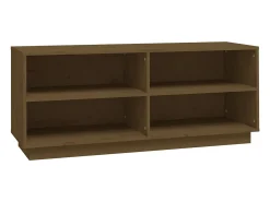 Zapatero Marrón Miel 110x34x45cm Madera Maciza de Pino