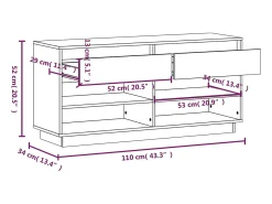Zapatero Marrón Miel 110x34x52cm Madera Maciza de Pino