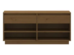 Zapatero Marrón Miel 110x34x52cm Madera Maciza de Pino