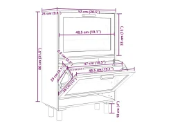 Zapatero marrón 52x25x80 cm Madera de ingeniería/Ratán
