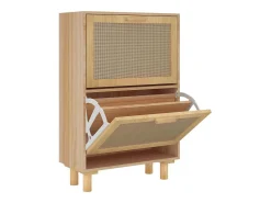 Zapatero marrón 52x25x80 cm Madera de ingeniería/Ratán