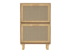 Zapatero marrón 52x25x80 cm Madera de ingeniería/Ratán