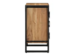 Zapatero negro 30x30x40 cm en madera maciza de acacia y acero
