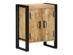 Zapatero negro 30x30x40 cm en madera maciza de mango y acero