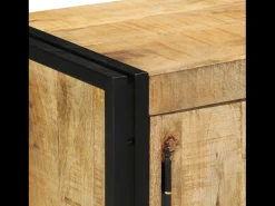 Zapatero negro 30x30x40 cm en madera maciza de mango y acero