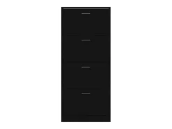 Zapatero negro 63x24x147 cm Madera contrachapada