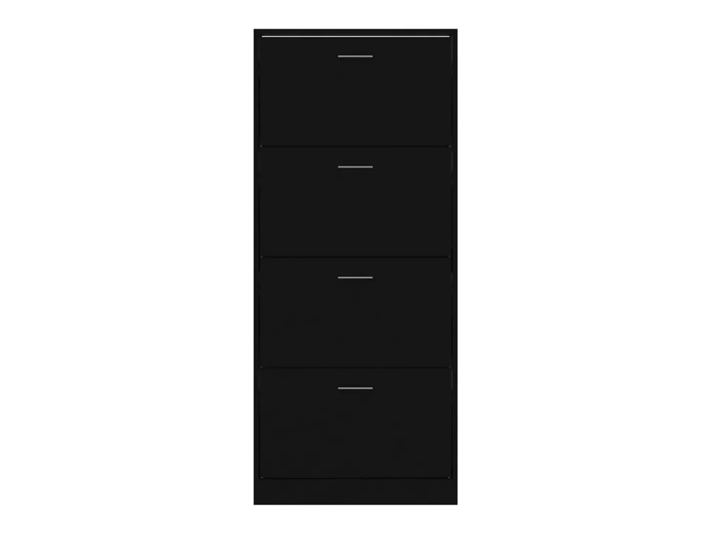 Zapatero negro 63x24x147 cm Madera contrachapada