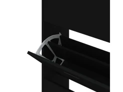 Zapatero negro 63x24x147 cm Madera contrachapada