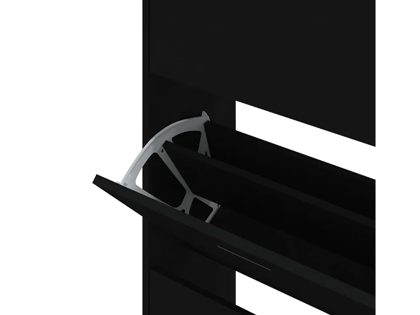 Zapatero negro 63x24x147 cm Madera contrachapada