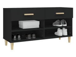 Zapatero negro 102x35x55 cm Madera contrachapada