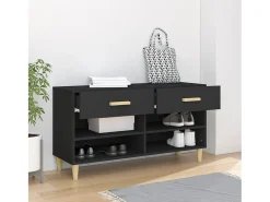 Zapatero negro 102x35x55 cm Madera contrachapada