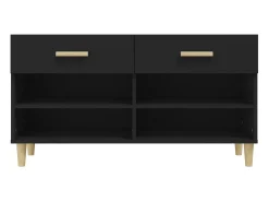Zapatero negro 102x35x55 cm Madera contrachapada