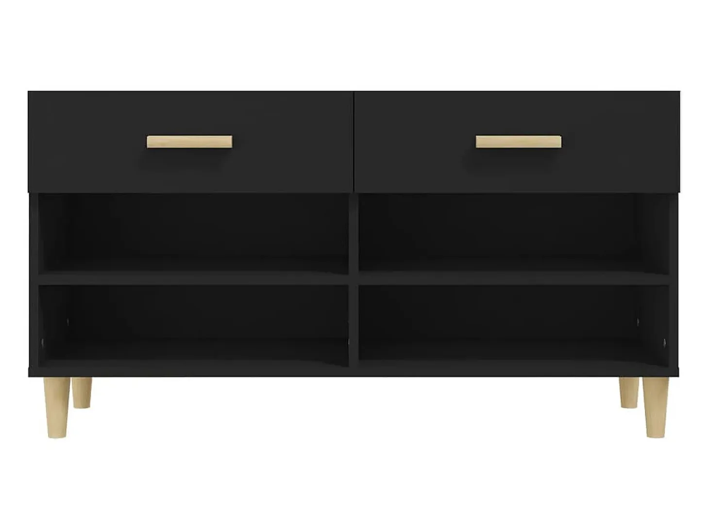 Zapatero negro 102x35x55 cm Madera contrachapada