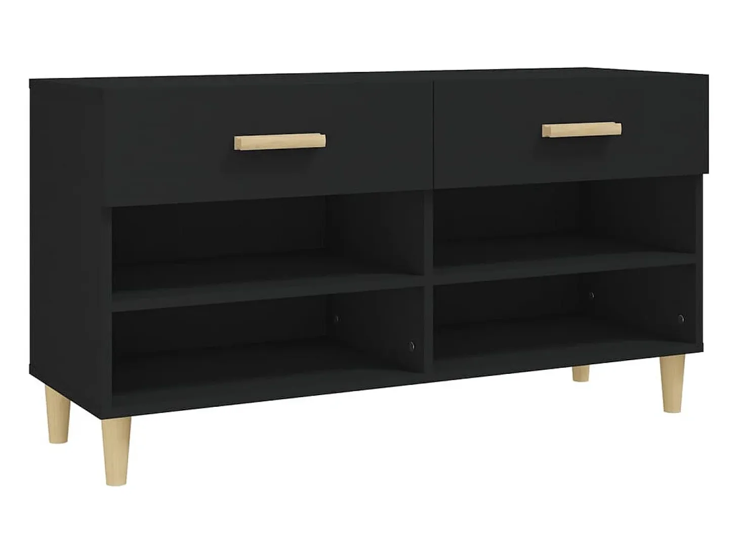 Zapatero negro 102x35x55 cm Madera contrachapada