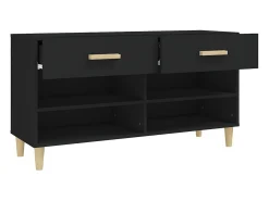 Zapatero negro 102x35x55 cm Madera contrachapada