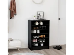 Zapatero negro 60x35x92 cm Madera contrachapada