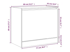 Zapatero negro 80x42x69 cm madera contrachapada