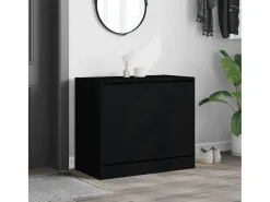 Zapatero negro 80x42x69 cm madera contrachapada