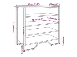 Zapatero negro 80x38x78 cm madera contrachapada