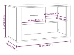 Zapatero negro 80x35x45 cm Madera contrachapada