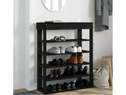 Zapatero negro 80x30x98 cm madera de ingeniería