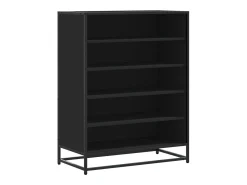 Zapatero negro 75x38x97,5 cm madera contrachapada metal