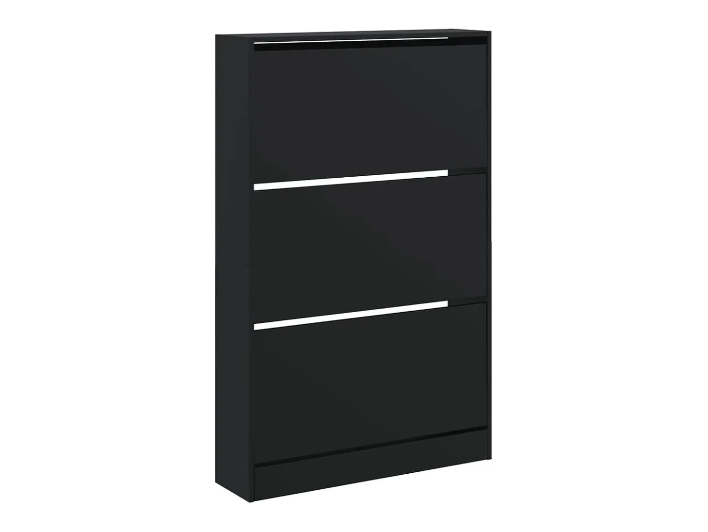 Zapatero negro 80x21x125,5 cm madera contrachapada