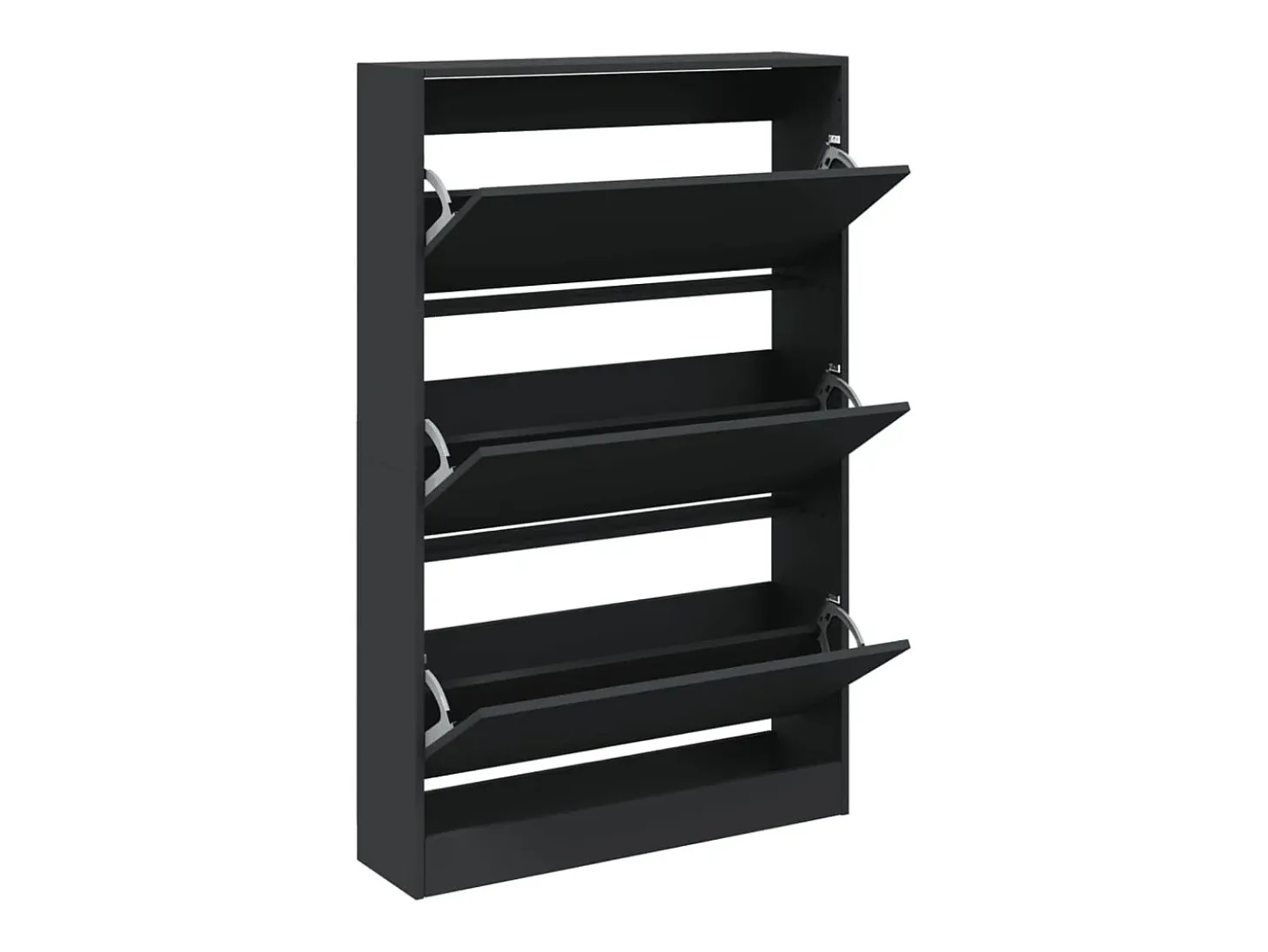 Zapatero negro 80x21x125,5 cm madera contrachapada