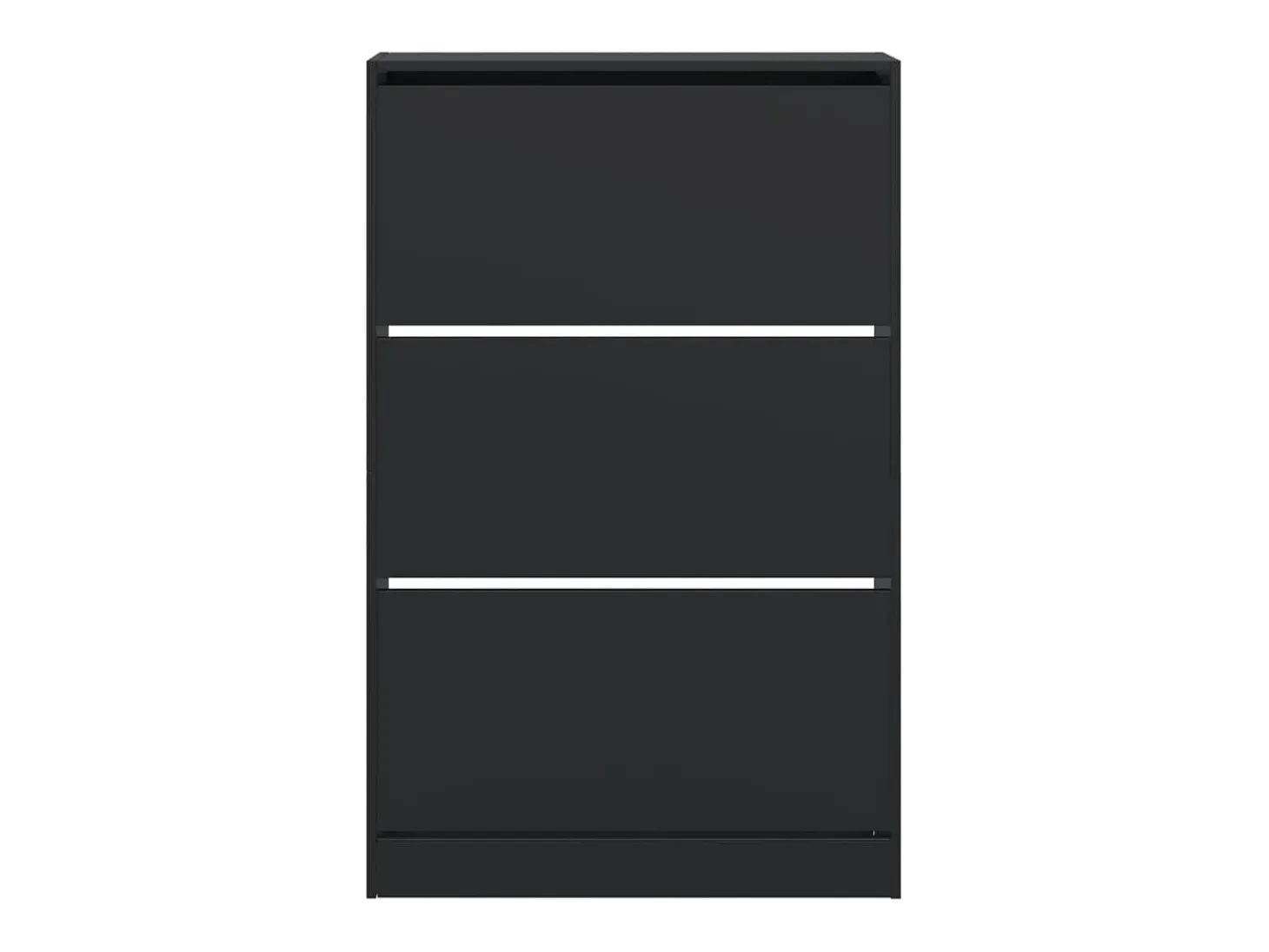 Zapatero negro 80x21x125,5 cm madera contrachapada