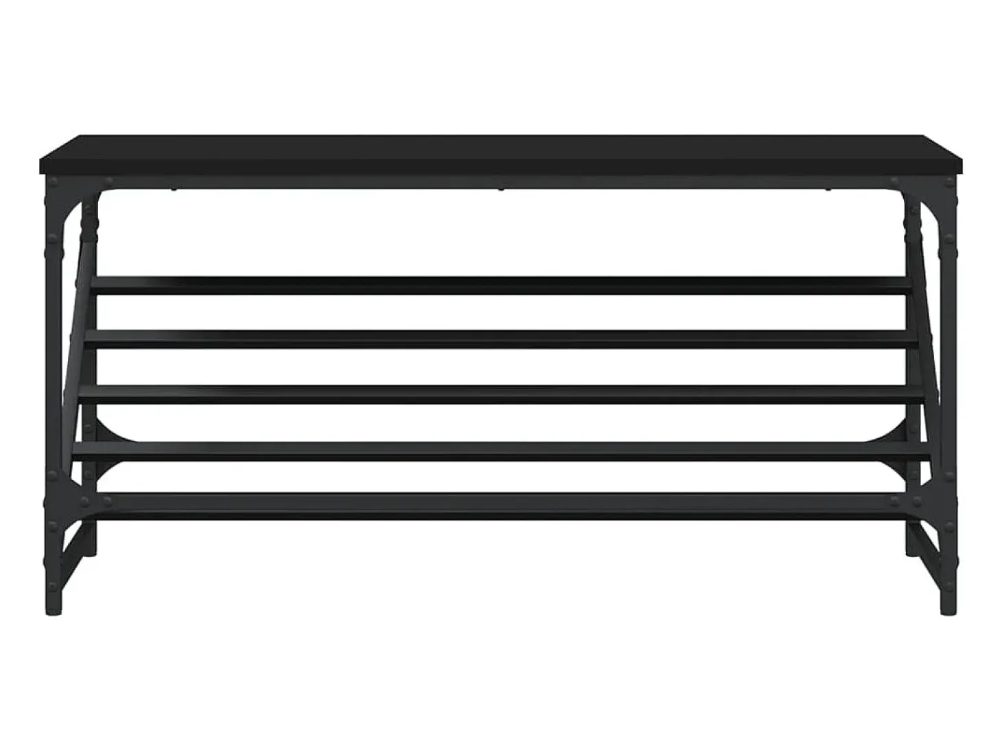 Zapatero negro 90x30x45 cm madera de ingeniería