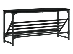 Zapatero negro 90x30x45 cm madera de ingeniería