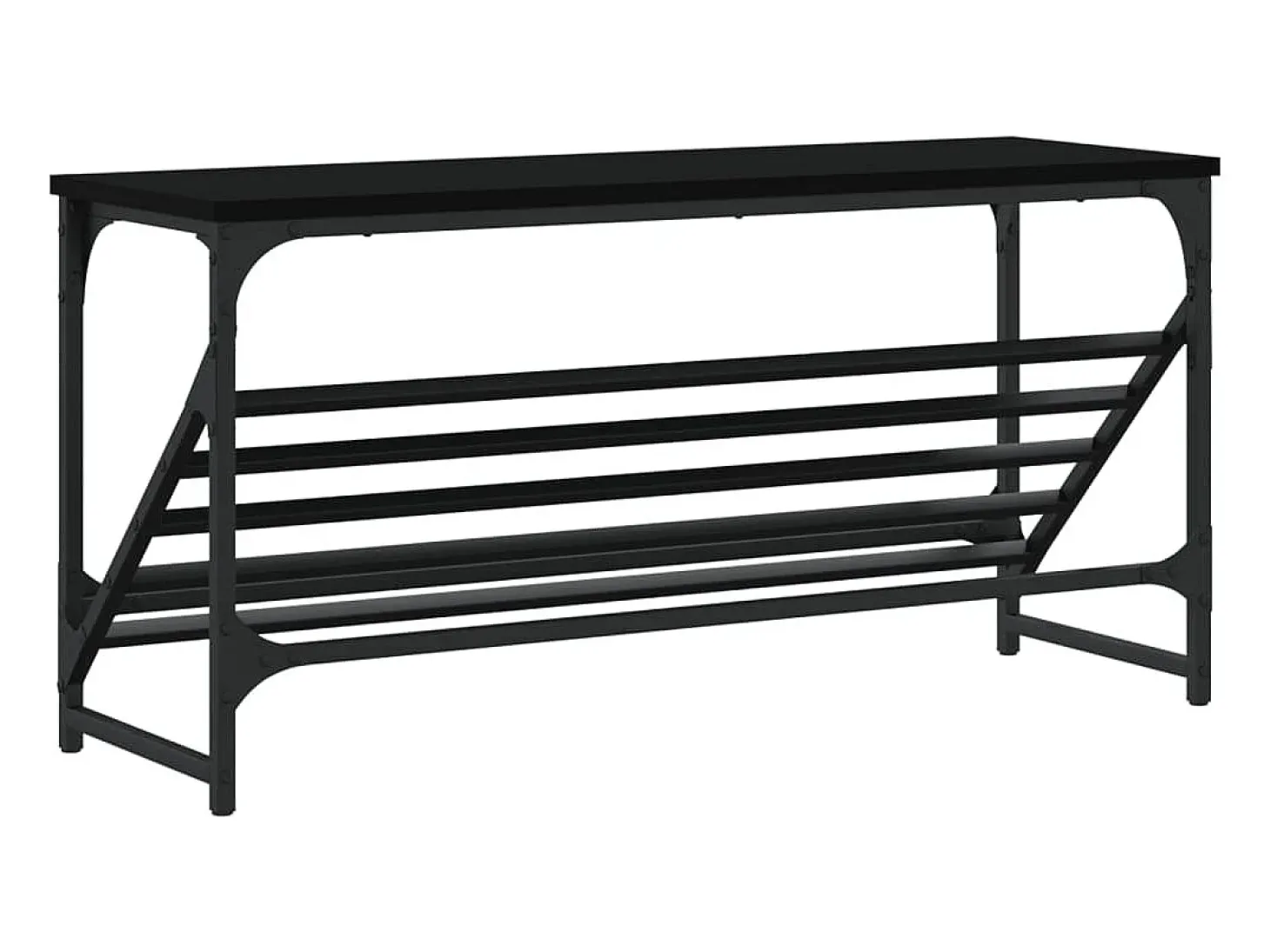 Zapatero negro 90x30x45 cm madera de ingeniería