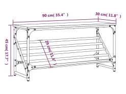 Zapatero negro 90x30x45 cm madera de ingeniería