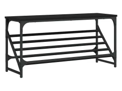 Zapatero negro 90x30x45 cm madera de ingeniería