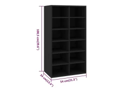 Zapatero negro 54x34x100,5 cm Madera de ingeniería