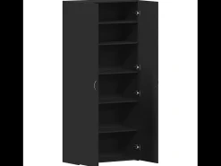 Zapatero negro 80x35,5x180 cm Madera contrachapada