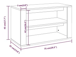 Zapatero negro 75x35x45 cm Madera de ingeniería