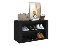 Zapatero negro 75x35x45 cm Madera de ingeniería