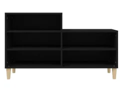 Zapatero negro 102x36x60 cm Madera contrachapada